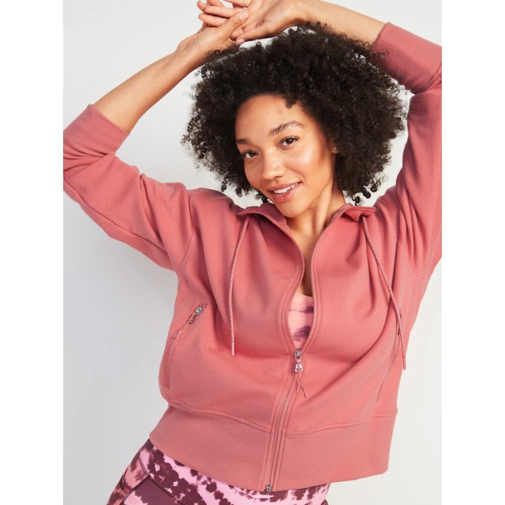 NWOT Old Navy Dynamic Fleece Zip Hoodie | Color Organdi Pink/Orange | Sz S Small